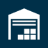 warehouse icon white navy background